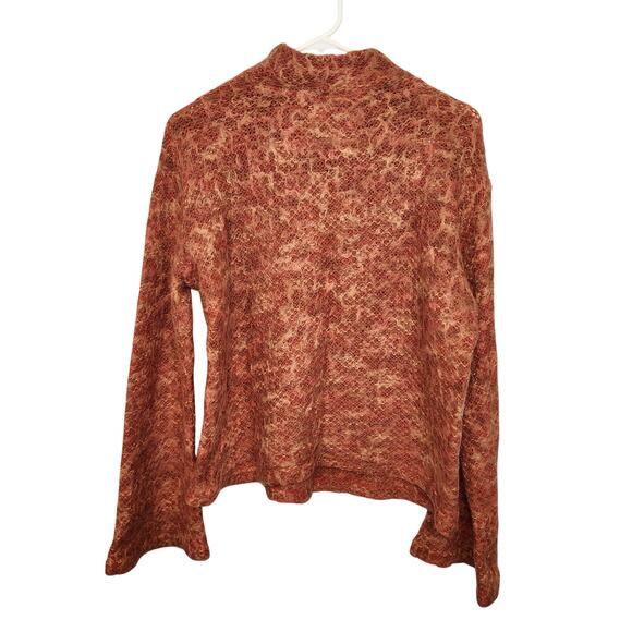 Twiggy Y2K Terra Cotta Wool Blend Felted Knit Mock Neck Sweater Women's L - Picture 7 of 7